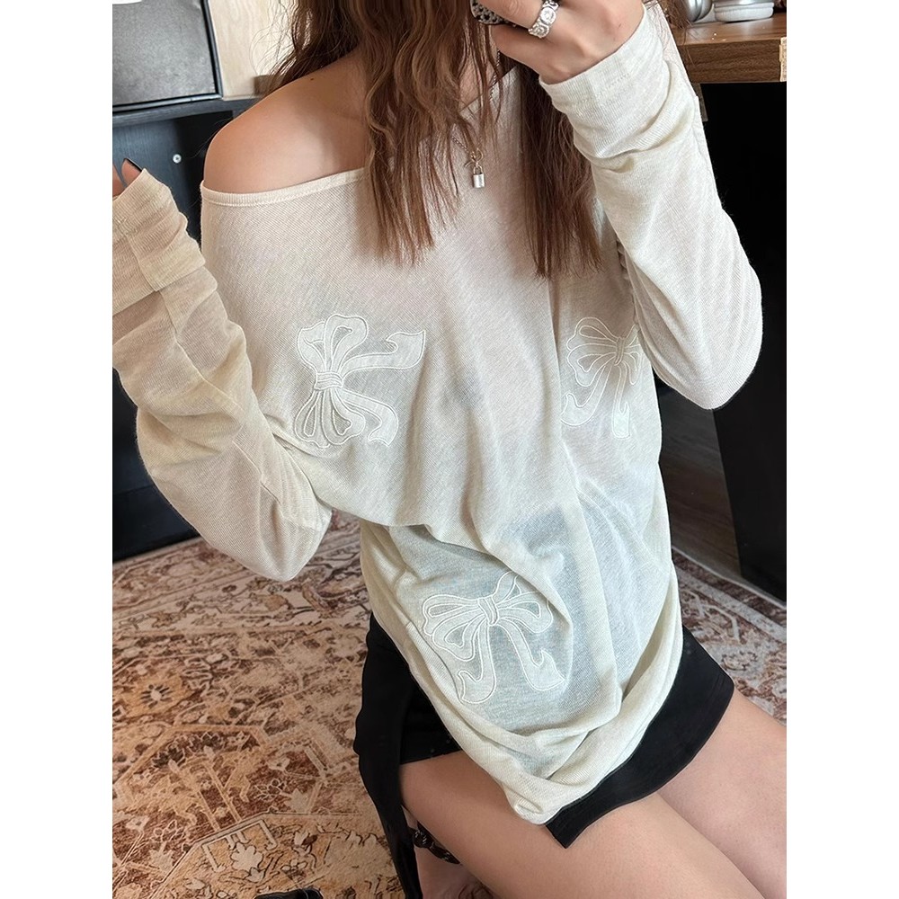 SUXI Áo thun dài tay đơn giản dành cho nữ, phù hợp mùa hè 260414