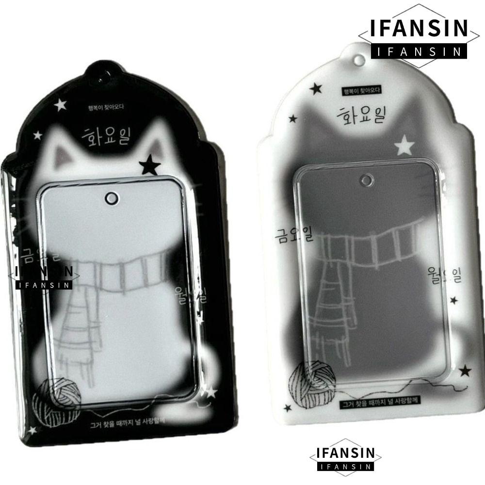 Thẻ Photocard FANSIN, Hộp đựng ảnh 3 inch Hộp đựng thẻ Photocard mèo đen, Tay áo thẻ đa chức năng