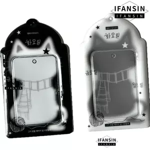 Thẻ Photocard FANSIN, Hộp đựng ảnh 3 inch Hộp đựng thẻ Photocard mèo đen, Tay áo thẻ đa chức năng