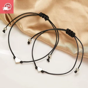 Phong cách châu Âu và Mỹ retro khí chất trái tim nhỏ dệt tay vòng tay nữ đa năng