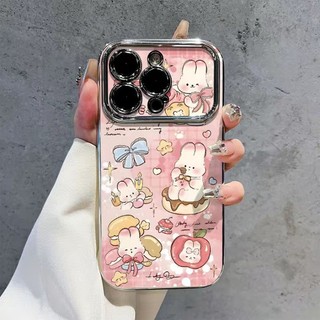 Dành Cho IPhone17 16 15 14 13 12 11 ProMaxXR XSMax 78Plus Phim hoạt hình dễ thương thỏ lớn cửa sổ điện thoại trường hợp