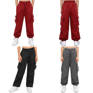 Nyeemya Trẻ Em Bé Trai Bé Gái Dây Rút Hàng Quần Co Giãn Dây Thắt Lưng Quần Nhiều Túi Cho Hip-hop Trượt Ván Dạo Phố Khiêu Vũ