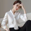Áo sơ mi nữ phong cách Hàn Quốc, thiết kế dây buộc cổ và tay rời
