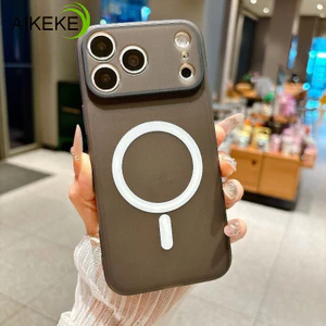 Ốp Điện Thoại Từ Tính Trong Suốt Đơn Giản Cho OPPO A6 A6i A5 A5M A5X A5i A3 Pro NFC A3i A3X A80 A60 A40 A40M 5G 4G Matte Bảo Vệ Ống Kính Vỏ Mềm Màu Trơn Dễ Thương