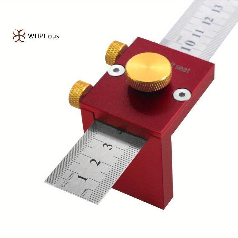 < WHPHous-t > Áo định vị Scribing Thước thép - Đồng hồ đo đánh dấu đường chữ Scriber góc nhôm, Bộ định vị đo lường mộc tự làm Đẹp