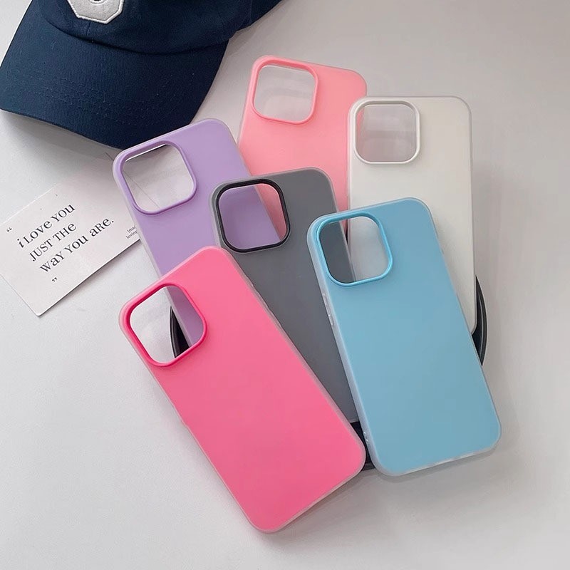Ốp lưng iPhone đơn giản bằng silicon mềm chống trầy xước phù hợp cho iPhone 11 12 13 14 15 16 Pro Max IP 7 8 Plus X/XS