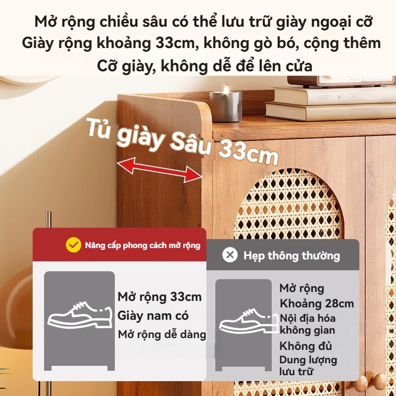 Tủ giày Tủ Đựng Giày Bằng Tre Việt Nam Phong Cách Tự Nhiên Tạo Góc Ấm Cúng Giúp Phòng Khách Gọn Gàng