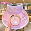 Mũ chống nắng hoạt hình Kuromi có quạt, mũ mở, mũ chống nắng trẻ em mùa hè