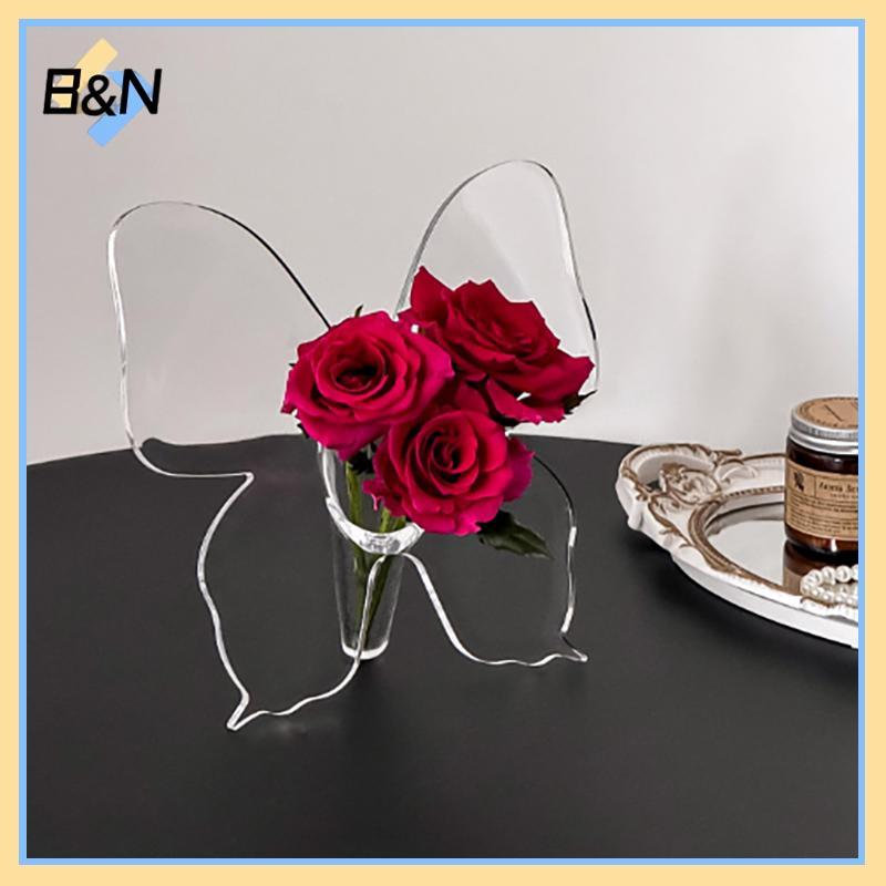B & N Trong Suốt Bướm Acrylic Bình Hoa Ba Chiều Cắm Hoa Phụ Kiện Bình Bướm Trang Trí Nhà Cửa.