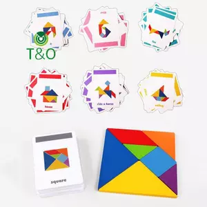 Câu đố ghép hình động vật họa tiết bằng gỗ 3D Đồ chơi Tangram đầy màu sắc Trẻ em Montessori Trò chơi phân loại giáo dục sớm Đồ chơi trẻ em Quà tặng [mới]