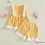 Bộ trang phục mùa hè cho bé gái mới biết đi Bộ 2 chiếc viền ren sọc + quần short