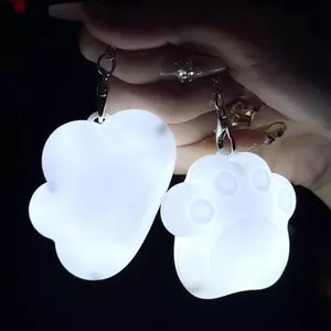 Móc khóa mèo móng vuốt phát sáng đèn LED kích hoạt cảm biến, dùng cho túi xách
