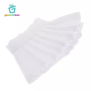 Gamchiano Váy xếp li màu trơn Mini dễ thương cho trang phục búp bê bé gái OB11 1 / 12 BJD