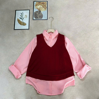 Set 2 Món Bigsize Nữ Somi Tay Dài Phối Ghile Cá Tính Năng Động Cho Chubby SM20+A335