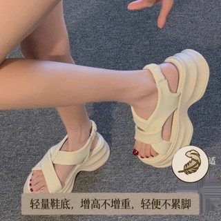 Mùa Hè 2025 Phong Cách Mới Giày Đi Biển Nhỏ Cao Cấp Phong Cách Pháp Với Váy Giày La Mã Nền Tảng Giày Sandal Nữ