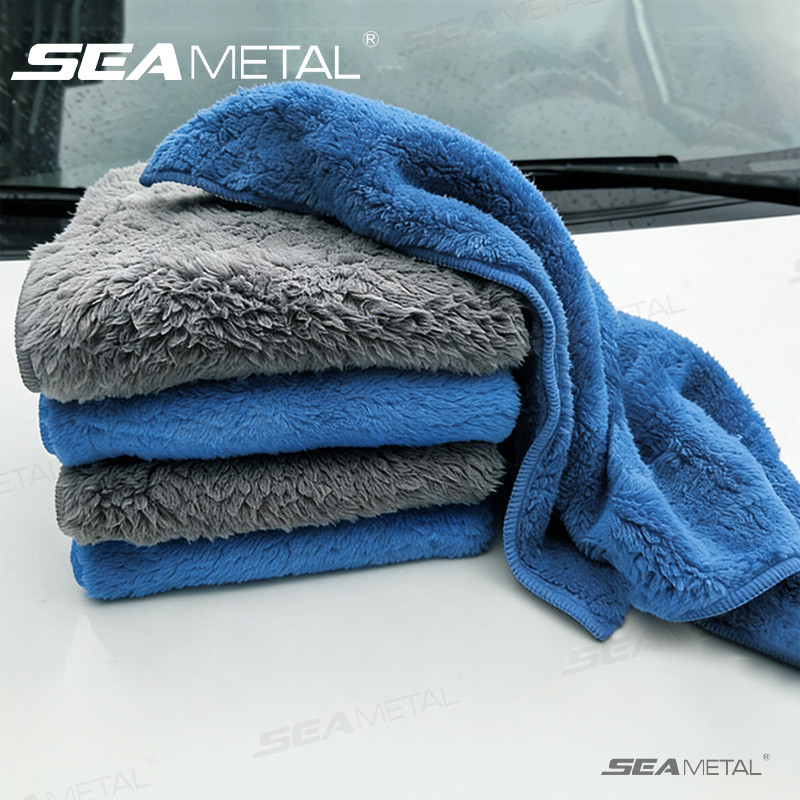 SEAMETAL Xe San Hô Lông Cừu Vải Làm Sạch Nước Mạnh Và Dầu Hút Mềm Rag Đa Năng San Hô Lông Cừu Sợi Cạnh Khăn San Hô Nhung Rag