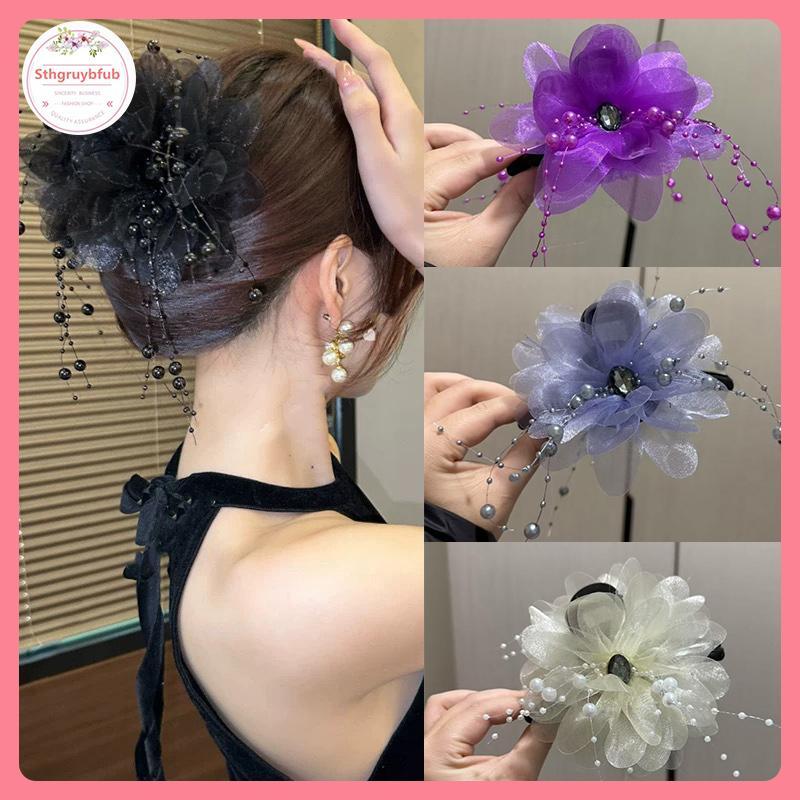 STHB Tính Khí Thanh Lịch Hoa Mẫu Đơn Hạt sel Nắm Kẹp Đuôi Ngựa Kẹp Nữ Mũ Phụ Kiện Tóc VN