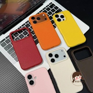 Ốp Điện Thoại Da PU Thẩm Mỹ Cho iPhone 17 Pro Max Air 16E 16 Pro Max 16 Plus 15 Pro Max 17ProMax 16ProMax 15ProMax Macaron Màu Vỏ Mềm Mờ Dễ Thương Chống Rơi