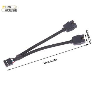 PlumHOUSE 1 Máy Tính Bo Mạch Chủ Cáp Nối Dài USB 9 Pin 1 Nữ Đến 2 Nam Y Splitter Âm Thanh HD Cáp Nối Dài Cho PC DIY 15cm VN