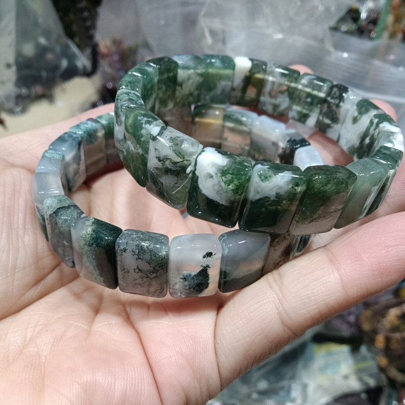 Trang sức mã não thủy sinh màu sắc tự nhiên, phong cách Bohemian nam nữ