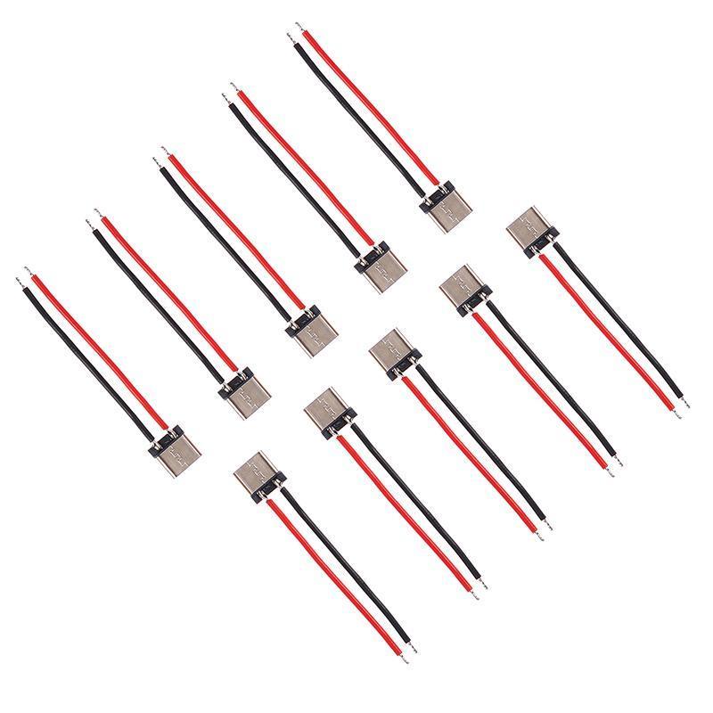 GOAY 10 Chiếc Micro USB Type-C 2Pin Ngang 2P Đơn Giản Hàn Nam Plug-in Board Đầu Nối Sạc Nhanh VN
