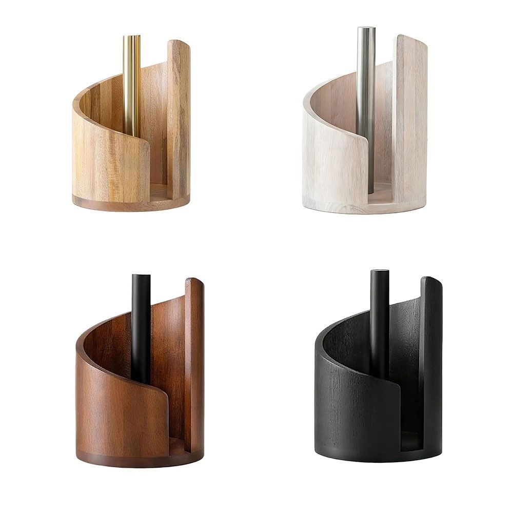 Giá đỡ khăn giấy bằng gỗ SILKPULSE, Giá đỡ khăn giấy thiết kế mặt bàn dung tích lớn, Giá đỡ trang trí đế đứng tự do Lưu trữ cuộn giấy độc lập bằng gỗ Khách sạn