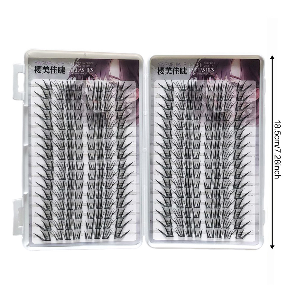 Lông mi giả mèo lười biếng Lông mi giả tự nhiên trông C Curl Chiều dài hỗn hợp 7-13mm Đen dành cho nữ