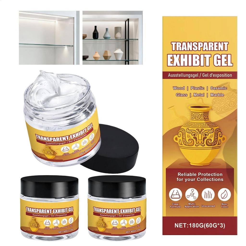 Clear Museum Gel Có thể tháo rời Bảo tàng di động trong suốt Bộ sưu tập Putty Hiện vật Trang trí Sáp cho cửa hàng thủy tinh kim loạiidaevn