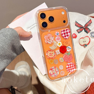Nút trái tim hoa dâu tây ba chiều thích hợp cho vỏ điện thoại iPhone 17 Promax 15 mẫu mới 16pro sáng tạo bao gồm tất cả chống rơi 15 / 14 / 13 / 12 / 11 vỏ bảo vệ