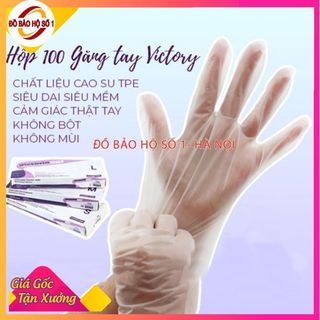 Hộp 100 găng tay bếp siêu dai Victoria Bay, chất liệu TPE không mùi, chống nhăn.