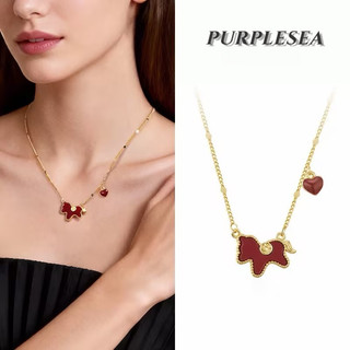 Vòng cổ kim loại mặt ngựa đỏ, phong cách Trung Quốc, phù hợp làm quà tặng sang trọng cho người phụ nữ