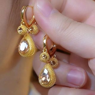 Bông Tai Hợp Kim 22 Thiết Kế Sầu Riêng Màu Vàng Sâm Panh, Phù Hợp Thời Trang Nữ