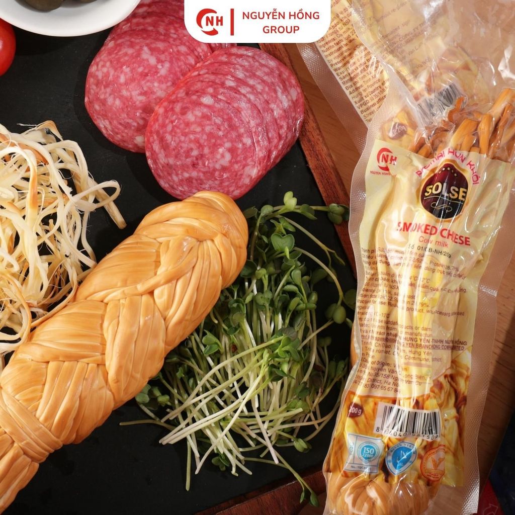 Combo 5 phô mai dây 100g xé sợi hun khói vị mặn Solse Nga snack food ăn vặt cheese