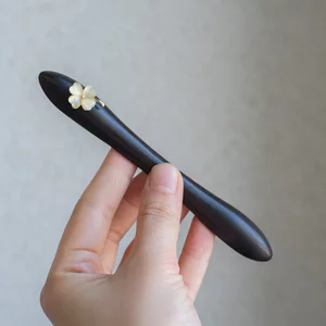 Kẹp Tóc Hai Mũi Nhọn Ngắn Làm Từ Cây Mun - Phong Cách Trung Hoa, Hợp Với Hanfu Và Sườn Xám