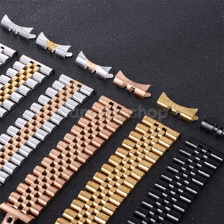 12-22mm Thép Không Gỉ Dây Đeo Đồng Hồ Cho Doanh Nghiệp 5 Hạt Cong Đầu Kim Loại Dây Đeo Đồng Hồ Nam Nữ Thay Thế Đồng Hồ Đeo Tay Dây Đeo Tay