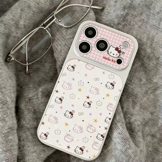 Phim Hoạt Hình Màu Hồng Sọc KT Mèo Trường Hợp Điện Thoại Cho iPhone 17 16 15 14 13 12 11 Pro Max X Xr Xs Max