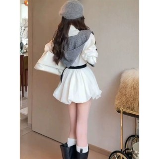Đầm sơ mi dài tay kiểu thanh lịch nhẹ nhàng phong cách Hàn Quốc dành cho nữ mùa Hè