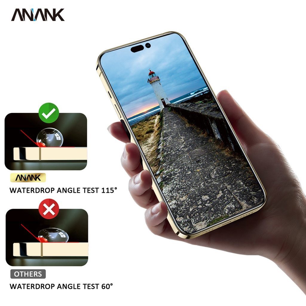 [Chính Hãng] Kính Cường Lực ANANK 2.5D Full Màn Hình Cho IP 17 Pro Max/17 Air/16/15/14/13/12 - Trong Viền Đen Siêu Mỏng