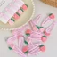 Kẹp Mỏ Vịt Side Bangs Dâu Hồng - Phong Cách Hàn Quốc Y2K, Dành Cho Nữ Và Bé Gái - Giao Hàng Miễn Phí