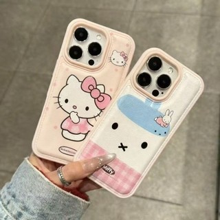 Phim Hoạt Hình KT Mèo Thỏ Trường Hợp Điện Thoại Cho iPhone 17 16 15 14 13 12 11 Pro Max X XR XS Max 7 8 Plus SE2020