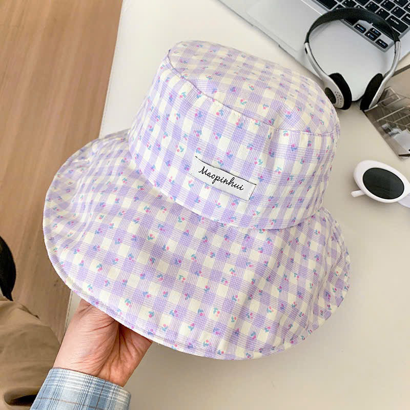Mũ Hoa Nhí Pastel RICHOUSE Vành Rộng Mùa Hè Có Dây Buộc Chống Gió, Vải Thoáng Mát Chống Nắng