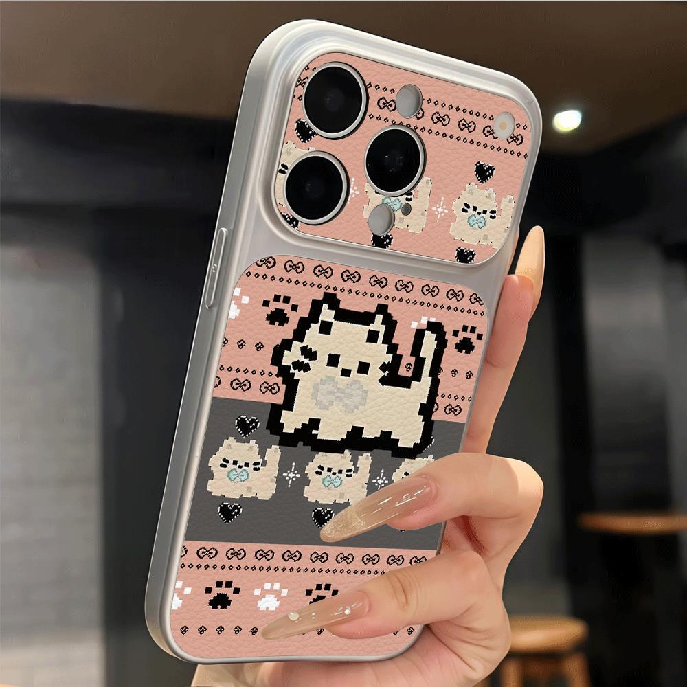 Pixel Cat dệt cho trường hợp iPhone 17Air iPhone 15/14 Corning Case
