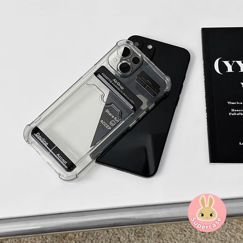Ốp Điện Thoại Đựng Thẻ Đơn Giản Cho Realme C67 C65 C63 C61 C55 C53 C51 C35 C33 C33S C31 C30 C30S C11 5G 4G Vỏ Bốn Góc Trang Web Trong Suốt Chống Rơi Vỏ Mềm