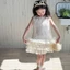 Váy bé gái Hàn Quốc ren hoa màu kem chân tầng bồng xòe14-30kg, đầm công chúa bé gái đi tiệc sinh nhật cho bé 2–7 tuổi