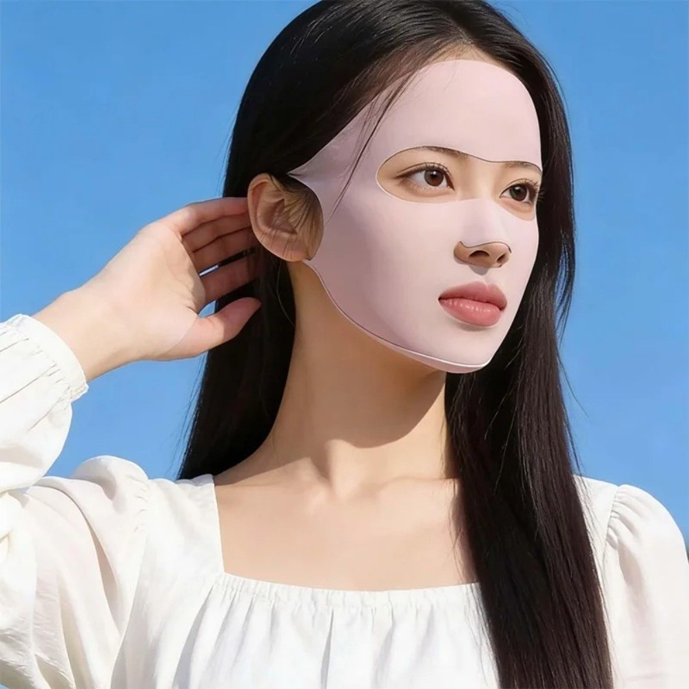 TRACEILLOIAN Chống Nắng, Khăn quàng cổ chống tia cực tím toàn mặt bằng lụa băng, Tấm che nắng chống bụi có thể điều chỉnh thoáng khí mát mùa hè
