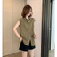 Áo sơ mi nữ không tay màu trắng dáng rộng chắc chắn