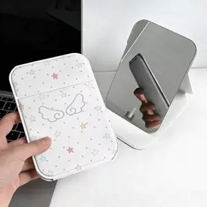 Vintage chắp vá Gương Trang Điểm Gấp Đơn Giản Chất Lượng Cao Thời Trang