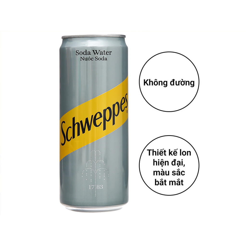 Nước Soda Schweppes Water 320ml, Nước Soda Có Ga Vị Thanh Nhẹ Dễ Uống Không Calo, Thơm Ngon Sảng Khoái