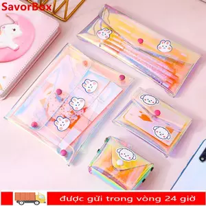 Ví bỏ túi SAVORBOX, Túi đựng mỹ phẩm đa chức năng chống nước, Hộp đựng thẻ tín dụng trong suốt bằng nhựa PVC di động Nam và Nữ
