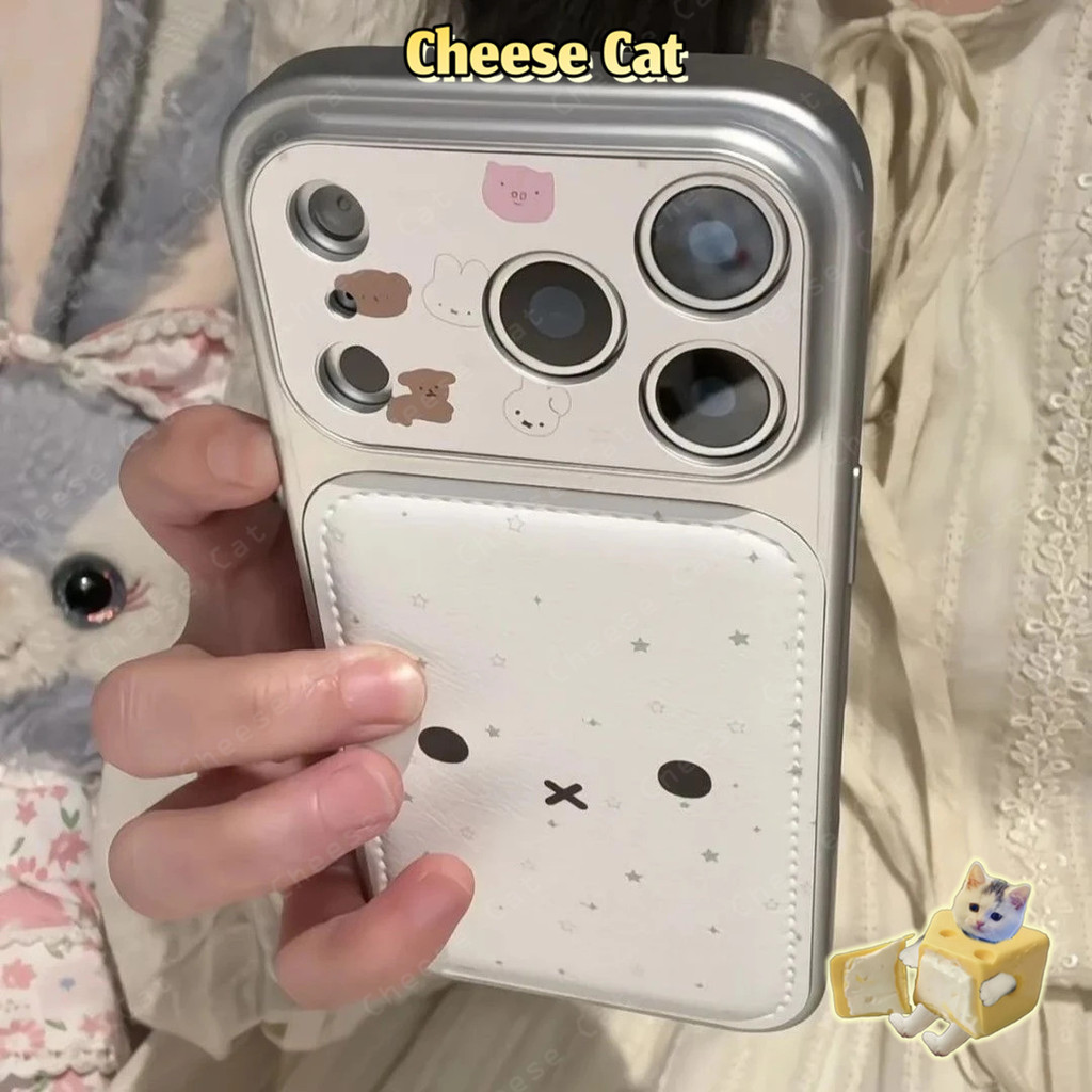Miff Ốp điện thoại iPhone bằng da thỏ phong cách đơn giản Hàn Quốc cho iPhone 13 14 15 16 11 12 17 Pro Max XR Xs Max
